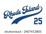 Vector Rhode Island text typography design for tshirt hoodie baseball cap jacket and other uses vector