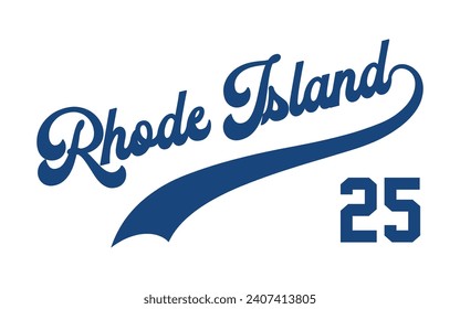 Vector Rhode Island text typography design for tshirt hoodie baseball cap jacket and other uses vector