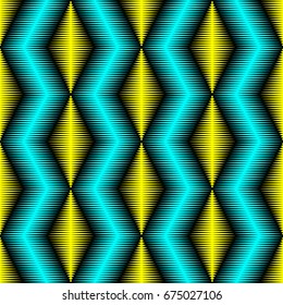 Vector Rhombus Texture. Abstract Geometric Ornament. Seamless Psychedelic Background. 