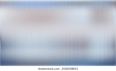 Vector ribbed glass texture background. Blue white grey purple ribbed glass. Mesh gradient. acrylic ribbed bath surface. Reeded glass background semitransparent overlay. Bath wall window