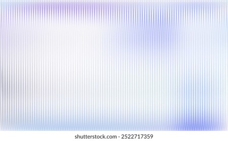 Vector ribbed glass texture background. Blue white white blue purple ribbed glass. Mesh gradient. acrylic ribbed bath surface. Reeded glass background semitransparent overlay. Bath wall window