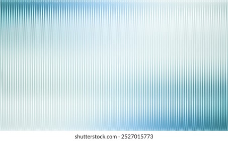 Vector ribbed glass texture background. Blue white grey green ribbed glass. Mesh gradient. acrylic ribbed bath surface. Reeded glass background semitransparent overlay. Bath wall window