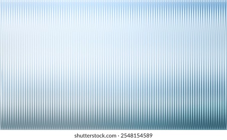 Vector ribbed glass texture background. Blue white grey green ribbed glass. Mesh gradient. acrylic ribbed bath surface. Reeded glass background semitransparent overlay. Bath wall window