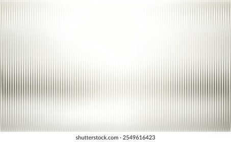 Vector ribbed glass texture background. Light grey beige white ribbed glass. Mesh gradient. acrylic ribbed bath surface. Ribbed glass background semitransparent overlay. Bath wall window