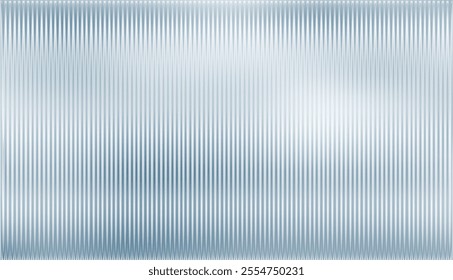 Vector ribbed glass texture background. Blue white grey ribbed glass. Natural color. Mesh gradient. acrylic ribbed bath surface. Reeded glass background semitransparent overlay. Bath wall window