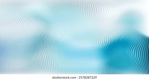 Vector ribbed glass texture background. Blue white grey purple ribbed glass. Mesh gradien