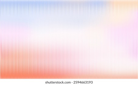 Vector ribbed glass texture background. yellow pink purple ribbed glass. Gentle color. Mesh gradient. acrylic ribbed bath surface. Ribbed glass background semitransparent overlay. Bath wall window