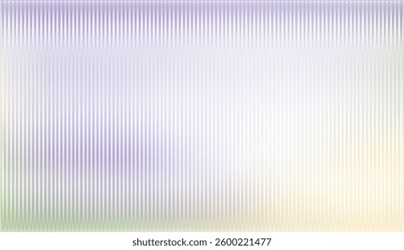 Vector ribbed glass texture background. Purple cream green grey ribbed glass. Mesh gradient. acrylic ribbed bath surface. Ribbed glass background semitransparent overlay. Bath wall window