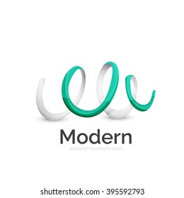 Logo ondulado abstracto de cinta vectorial aislado en blanco