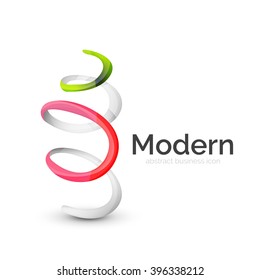Logo ondulado abstracto de cinta vectorial aislado en blanco