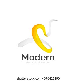 Logotipo ondulado abstrato da faixa de opções do vetor isolado no branco