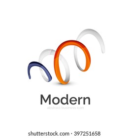 Abstraktes abstraktes Vektorband-Logo einzeln auf Weiß