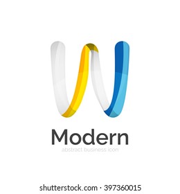 Vector ribbon abstract wavy logo isolated on white