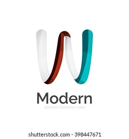 Logo ondulado abstracto de cinta vectorial aislado en blanco