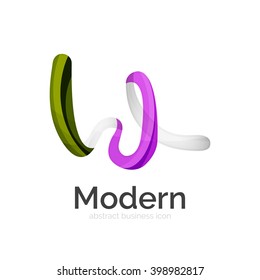 Vector ribbon abstract wavy logo isolated on white