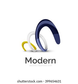 Logo ondulado abstracto de cinta vectorial aislado en blanco