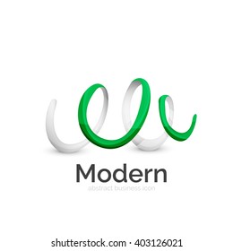 Vector ribbon abstract wavy logo isolated on white