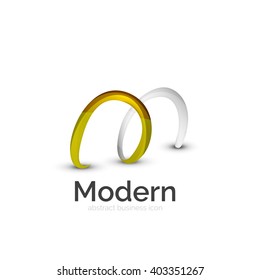 Abstraktes abstraktes Vektorband-Logo einzeln auf Weiß