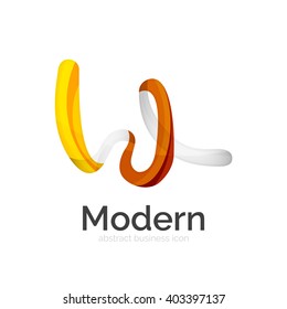Logo ondulado abstracto de cinta vectorial aislado en blanco