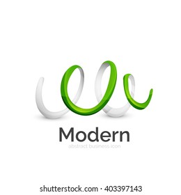 Vector ribbon abstract wavy logo isolated on white