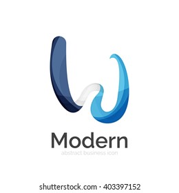 Vector ribbon abstract wavy logo isolated on white