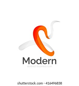 Vector ribbon abstract wavy logo isolated on white