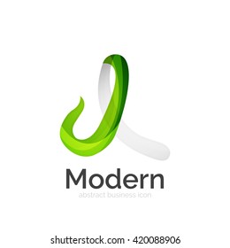 Vector ribbon abstract wavy logo isolated on white