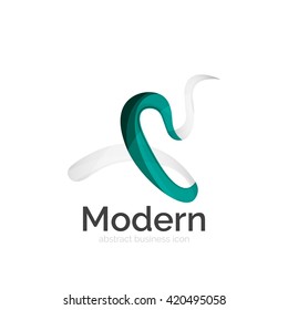 Logo ondulado abstracto de cinta vectorial aislado en blanco