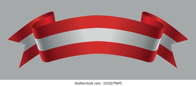 Vector ribbon with Austria flag.Austria flag symbol.