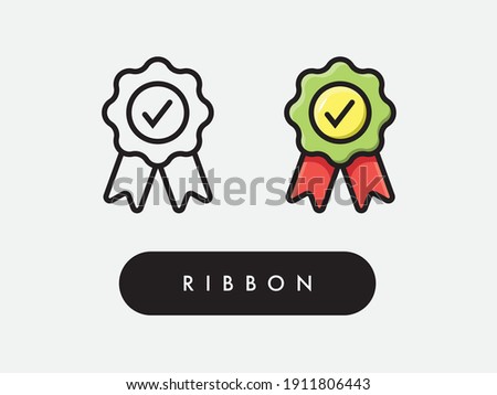 Vector Ribbon Awards Icon Illustration