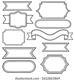 Vector Ribbon and Badge Set – Outline Design Collection