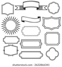 Vector Ribbon and Badge Set – Outline Design Collection
