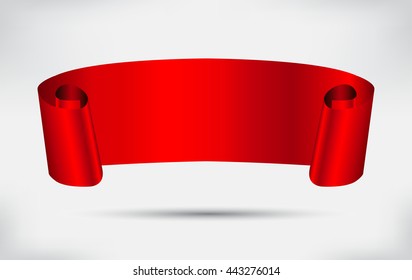 Vector ribbon banner.Red ribbon.