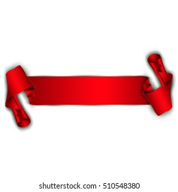 Vector ribbon banner.Red ribbon.