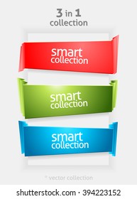 Vector Ribbon and Banner Collection with place for Your Text. Vector Color Bookmarks. Infographycs