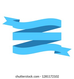 vector ribbon banner flat isolated on white background, Illustration of blue tape