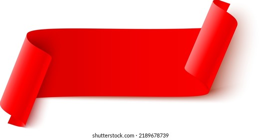 Vector ribbon banner.Red ribbon. Vector illustration