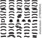 Vector ribbon banner silhouette icon pack featuring curved wavy notched label badge decorative graphic shape collection

Professional ribbon and banner vector collection featuring twenty five assorted decorative shapes arranged in an organized grid composition on a pure white background. This graphic design element assortment includes straight rectangular ribbons, curved banner forms, wavy labels, folded strips, pointed tails, angled ends, notched shapes, and ornamental badge styles created in bold black monochrome silhouettes. Each decorative element is separated clearly with balanced spacing and consistent visual weight for flexible usage across creative branding and promotional projects. Ideal for packaging design, advertising graphics, website headers, presentation layouts, social media templates, award labels, product tags, sale announcements, editorial compositions, scrapbook decoration, printable materials, invitation cards, business branding, and commercial stock illustration projects. Clean vector styling with crisp edges ensures excellent scalability and usability for typography framing, decorative overlays, emblem creation, signage systems, marketing visuals, certificate templates, infographic decoration, and contemporary clipart applications. The organized flat lay arrangement highlights the variety of banner structures while maintaining a professional and versatile aesthetic suitable for both digital and print production without gradients, textures, shadows, or realistic rendering.