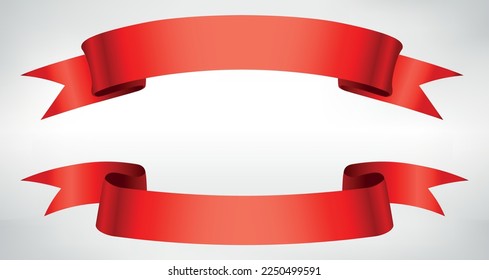 Banderas de la cinta de vectores. Cintas rojas.