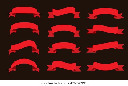 Vector ribbon banners.Set of ribbons.