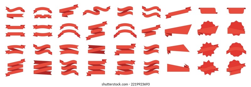 Banderas de la cinta de vectores fijadas. Iconos vectoriales de banner de cinta de opciones. Colección de cintas. Banner de cinta de opciones, insignia, etiqueta, colección de etiquetas. EPS 10