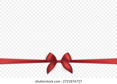 Cinta de Vector con lazo para decoración de regalos y diseño de empaques. Cinta roja para la celebración, el evento y la invitación. Ilustración de la cinta roja para la tarjeta de Festiva, envoltura del presente, Plantilla festiva