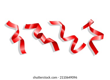 El color de fondo blanco de la curva de la cinta del vector. Se puede usar para tarjetas de felicitación, festividades, regalos y otros.