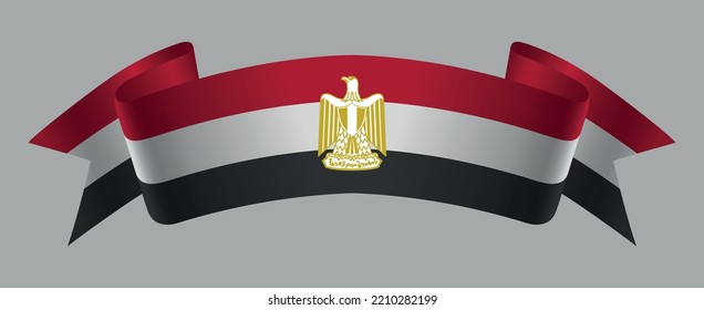 Vector ribbon with Egypt flag.Egypt flag symbol.