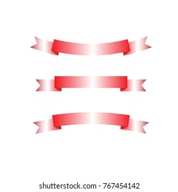 Vector of ribbon or empty red label isolated on white background.