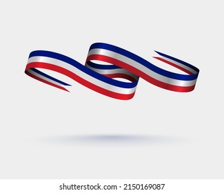 Vector ribbon with the French tricolor isolated on white background