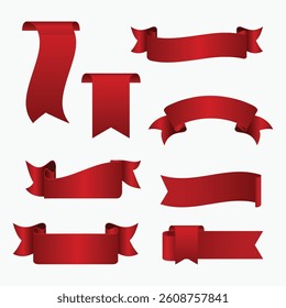 Vector ribbon full set illustration