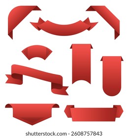 Vector ribbon full set illustration