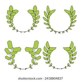 vector ribbon with green leaf concept
