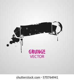 Vector Ribbon In Grunge Style With Splashes And Drops Streaks